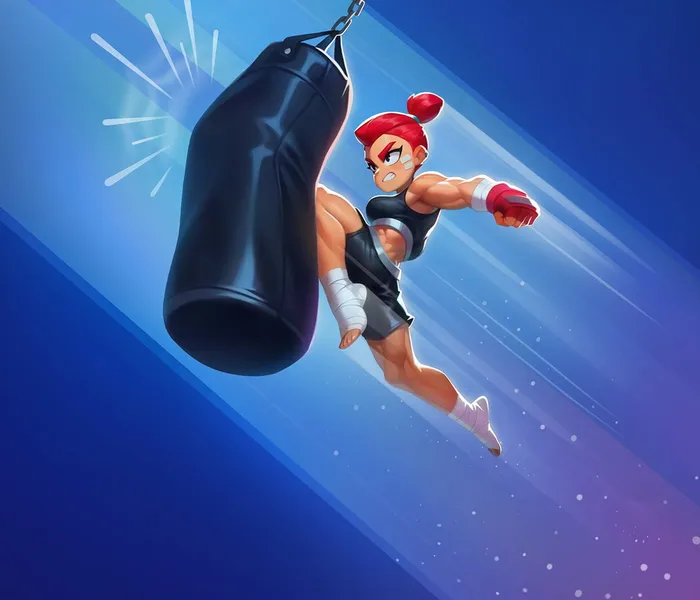 Μαχήτρια του BigClash χτυπά σάκο, εικόνα για τη σύνδεση στο καζίνο